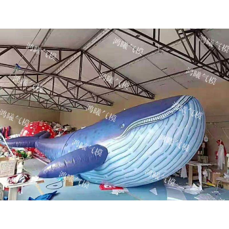 海洋鲨鱼水母海豚闭气空飘热带鱼派对装饰悬挂酒吧充气气模